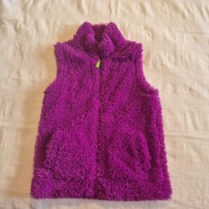 Mini Boden girls size 11-12 years fuzzy vest with jersey lining, VGUC